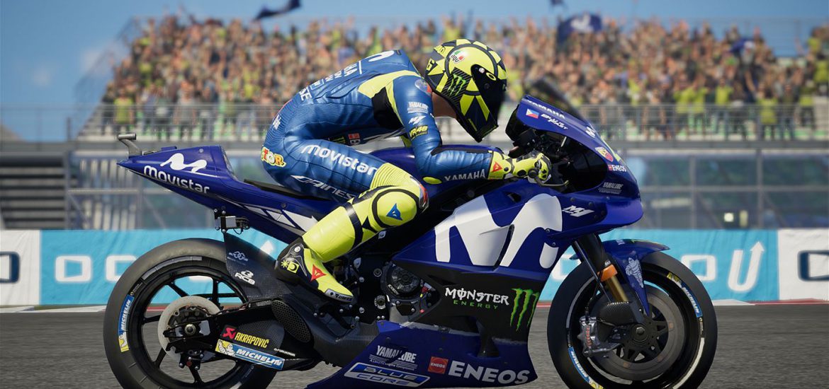 MotoGP 18: The Official Video Game blue bike helmet