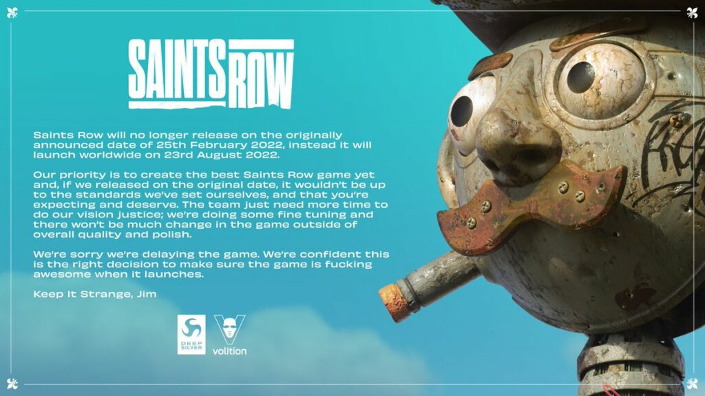 Saints row uitgesteld