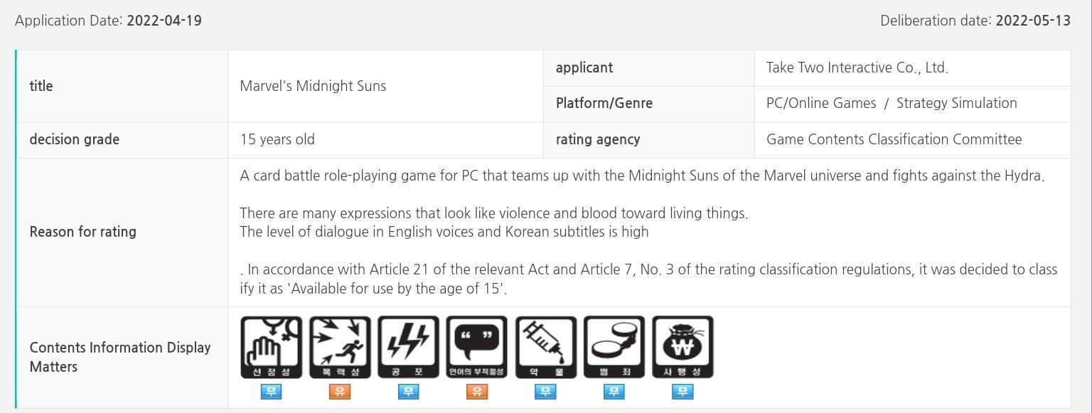 Midnight Suns rating