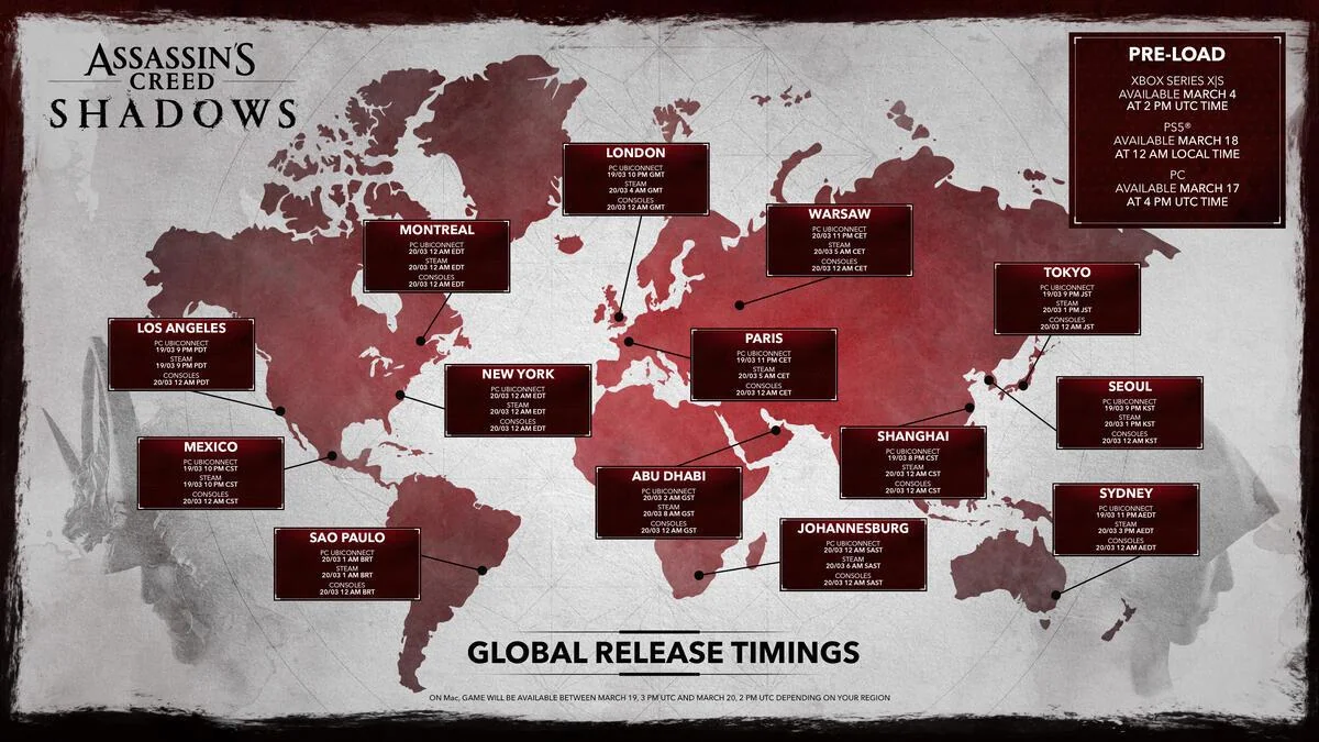 AC Shadow release times