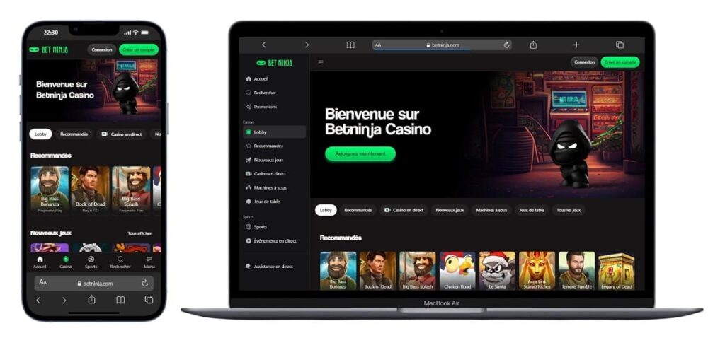 Betninja Casino en ligne belgique sans KYC en 10 secondes avec des retraits crypto validés en moins de 15 minutes.