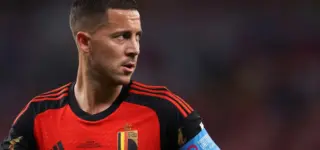 Eden Hazard in het Belgische nationale voetbalshirt.